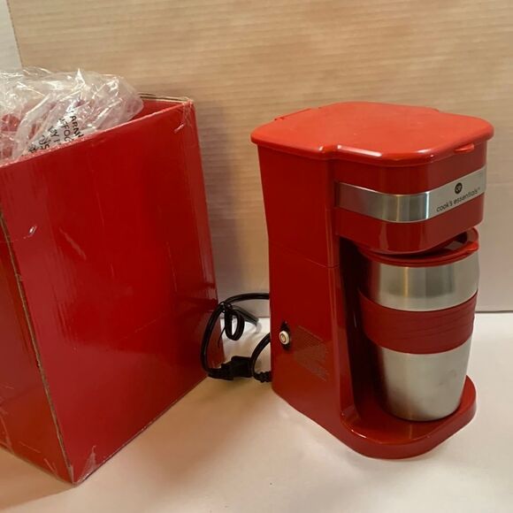 Cooks essentials single serve coffee pot and travel mug - Picture 1 of 9
